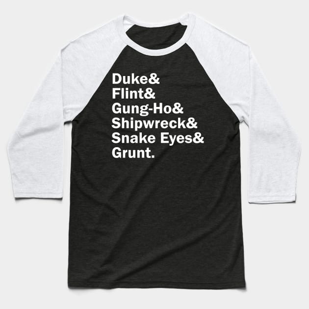 Funny Names x GI Joe Baseball T-Shirt by muckychris